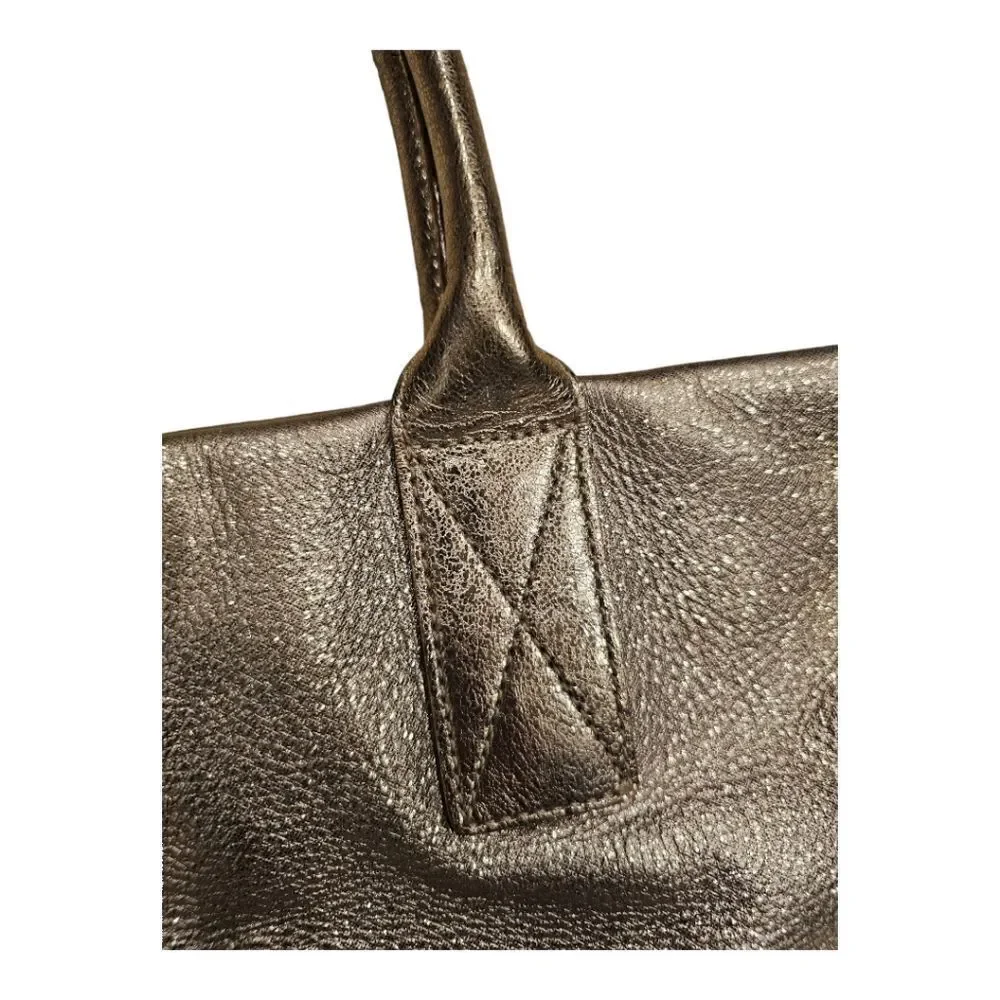 KATE SPADE Soft Leather Shimmer Gold Tote Bag‎